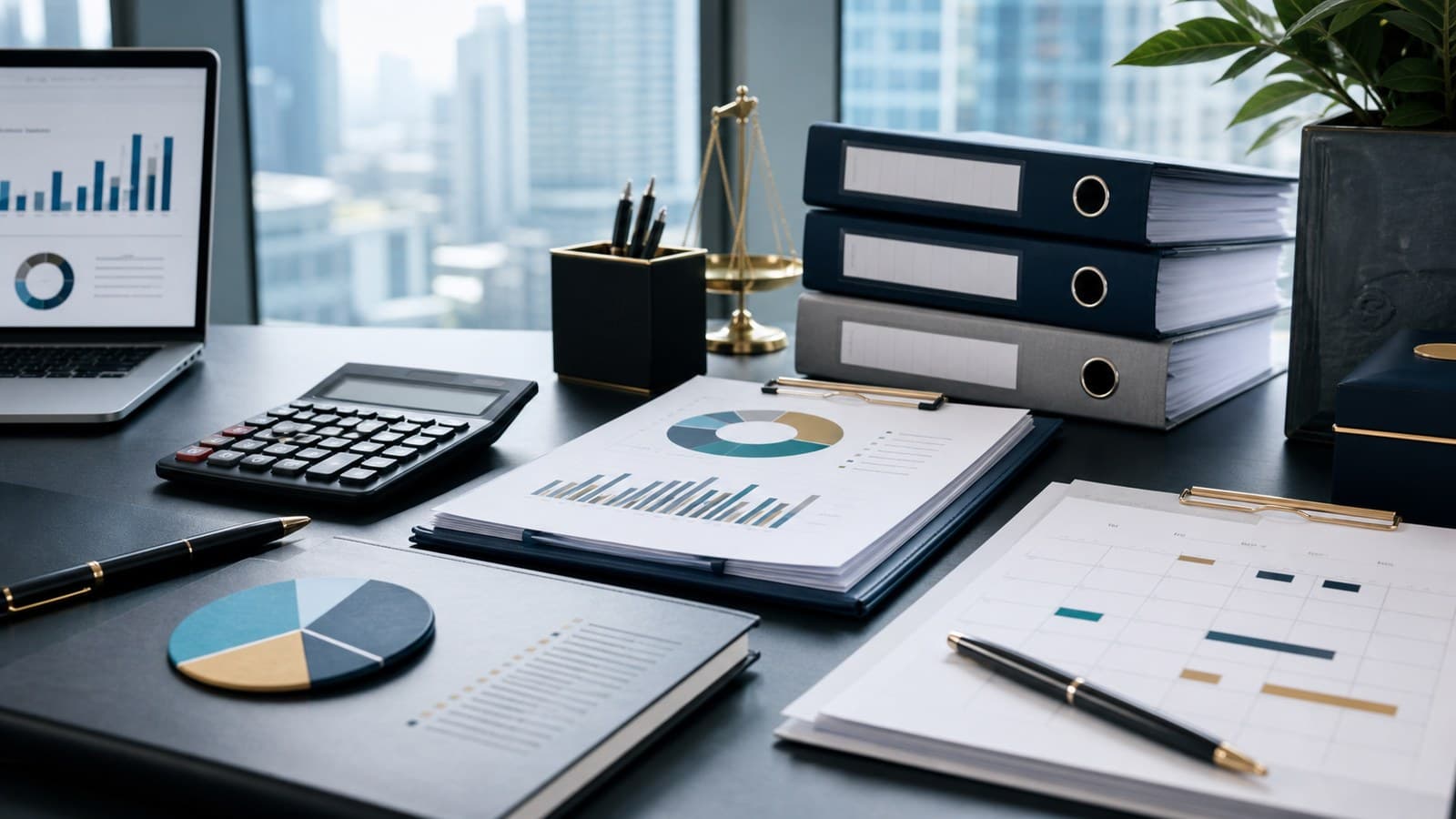 China tax overview desk with tax folders calculator charts and filing calendar for foreign companies